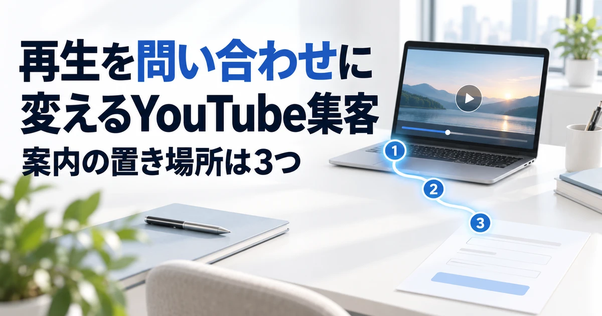 YouTube集客のやり方|問い合わせにつなぐ導線と90日の手順【テンプレ付】