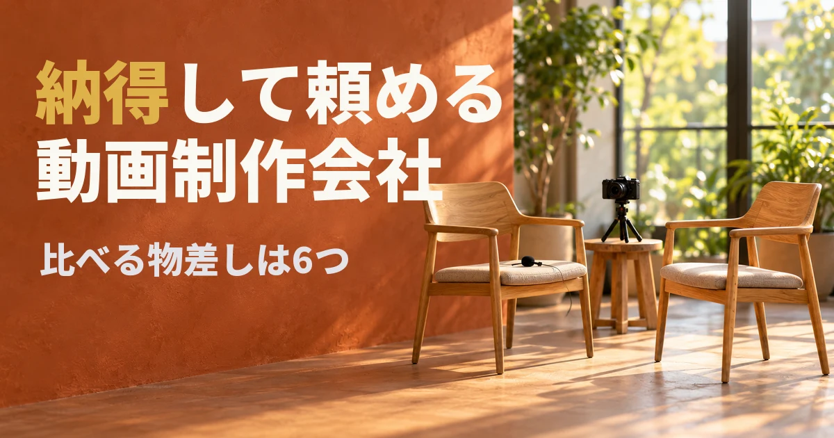 動画制作会社の選び方|用途で変わる比べ方と、見積もり・権利の確認点【選定チェックリスト付】