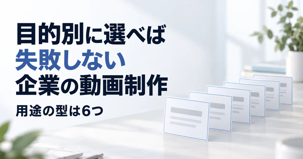 企業の動画制作ガイド|目的別6つの型と発注の流れ【チェックリスト付】