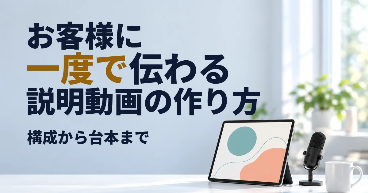 説明動画の作り方|種類と表現の選び方、伝わる構成・台本と公開後の使い方【構成テンプレ付】